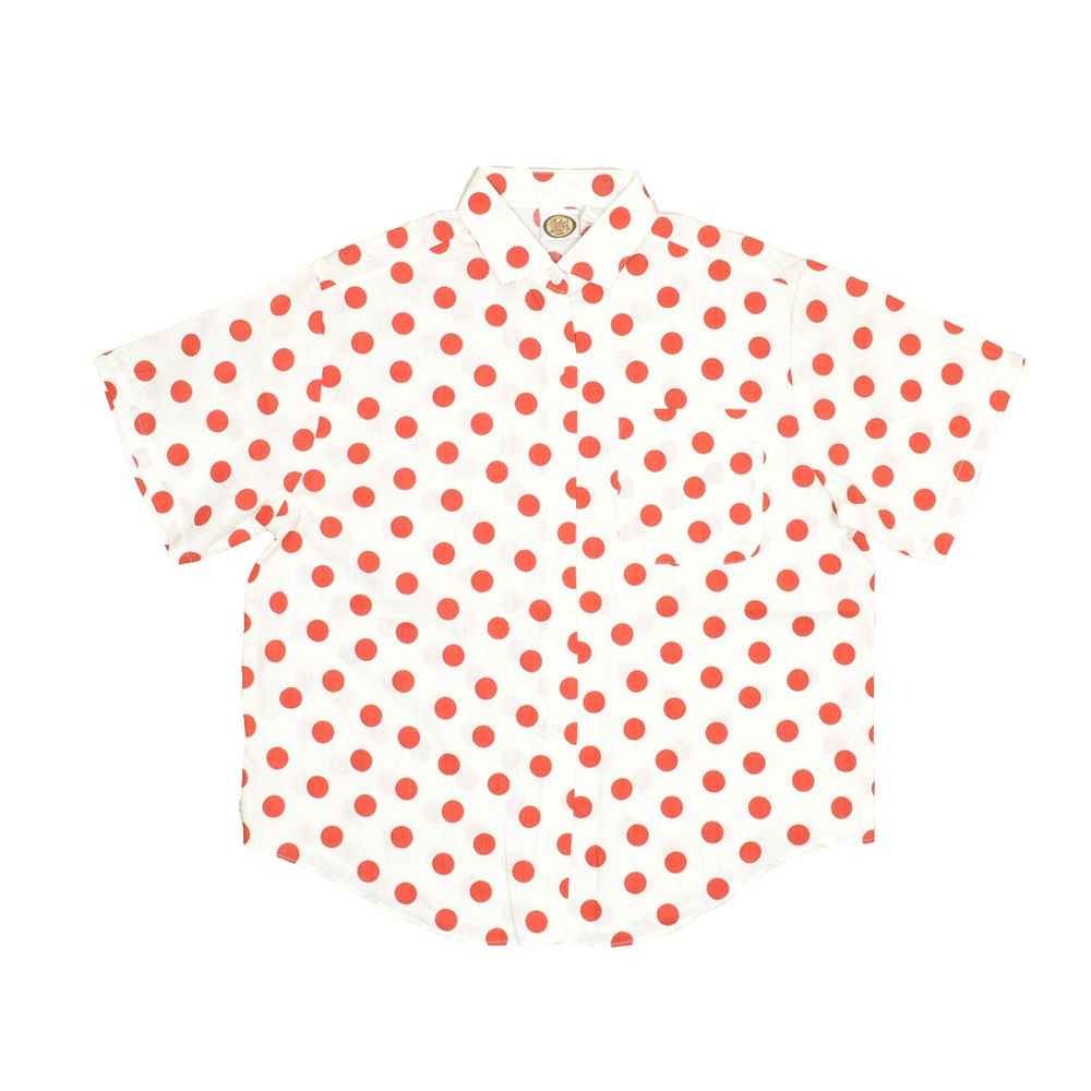 Picket & Post Polka Dot Button Down Shirt Women's Regular Size 16